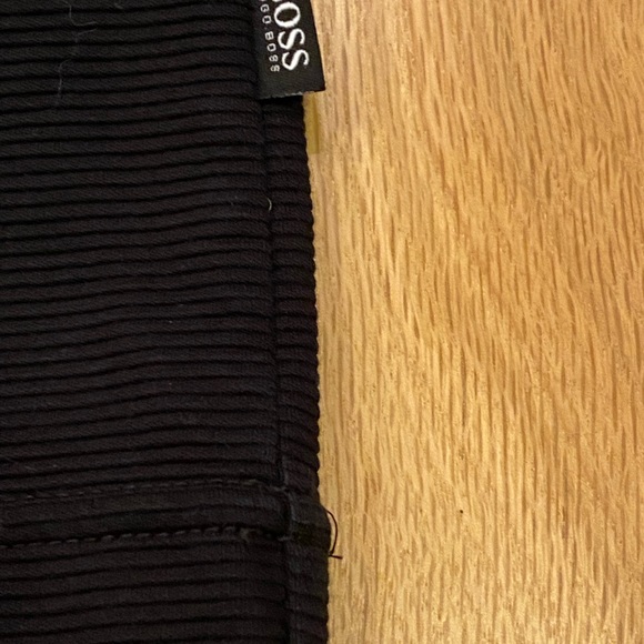 Boss Hugo Boss Mens 1/4 Zip Pullover / Black Ribbed Cotton Sweatshirt  / Size L - Picture 6 of 9